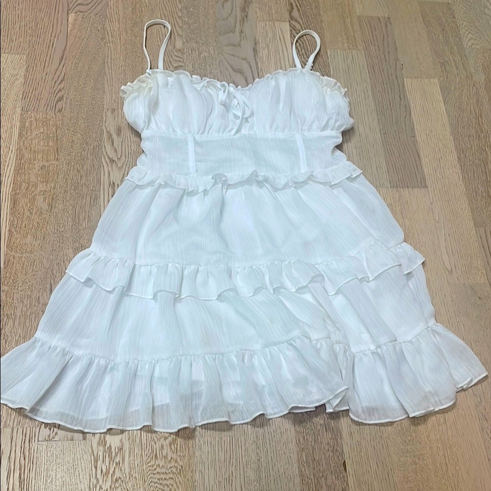 Wild Fable White Ruffled Kids Dress